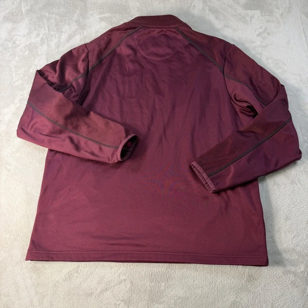 Callaway Quarter Zip Pullover Mens Medium Burgundy Fleece Lined Golf Sweater
